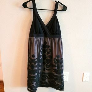 INC black & grey sleeveless slip dress size small
